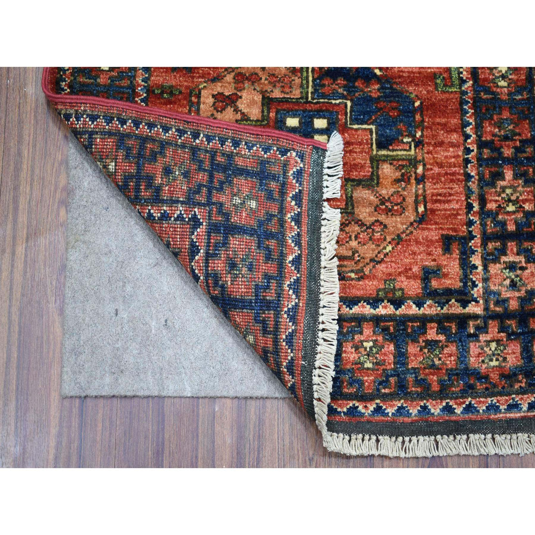 2'1" x 2'10" New Hand Knotted Red Cotton Rectangle Oriental Rug - MOA10271022