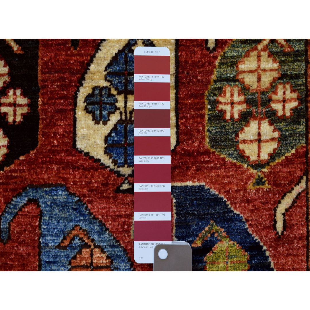 1'10" x 3'0" New Hand Knotted Red Wool Rectangle Oriental Rug - MOA10271048