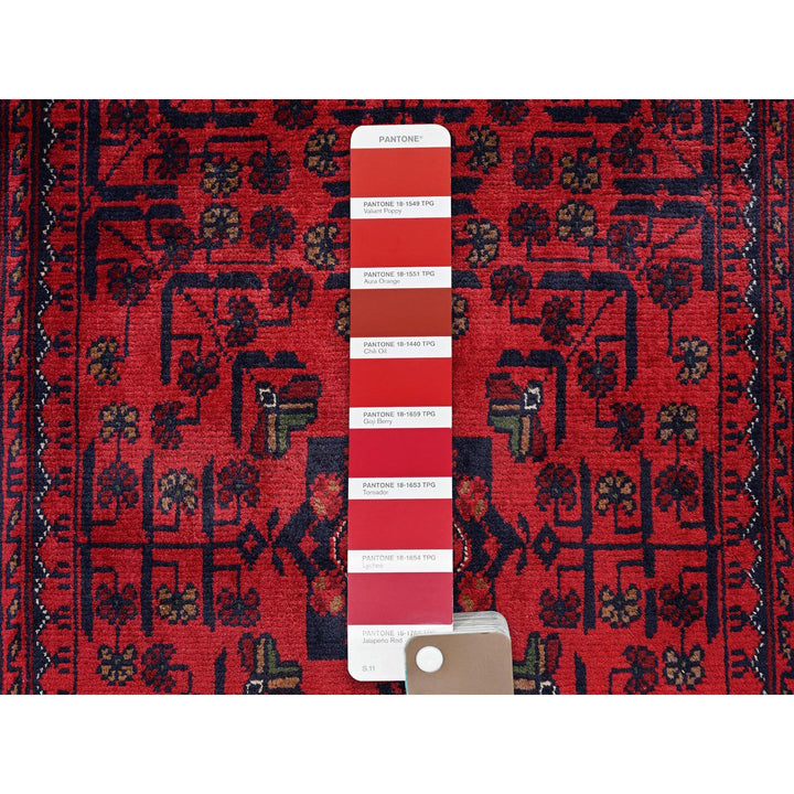 2'7" x 4'2" New Hand Knotted Red Wool Rectangle Oriental Rug - MOA102710