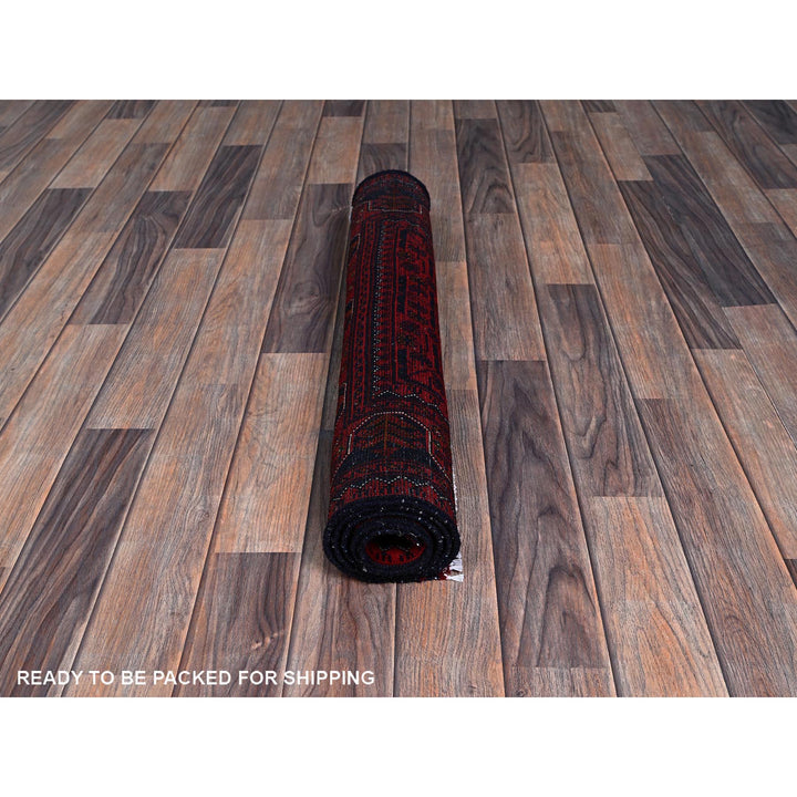 2'7" x 4'2" New Hand Knotted Red Wool Rectangle Oriental Rug - MOA102710