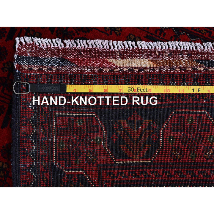 2'7" x 4'2" New Hand Knotted Red Wool Rectangle Oriental Rug - MOA102710