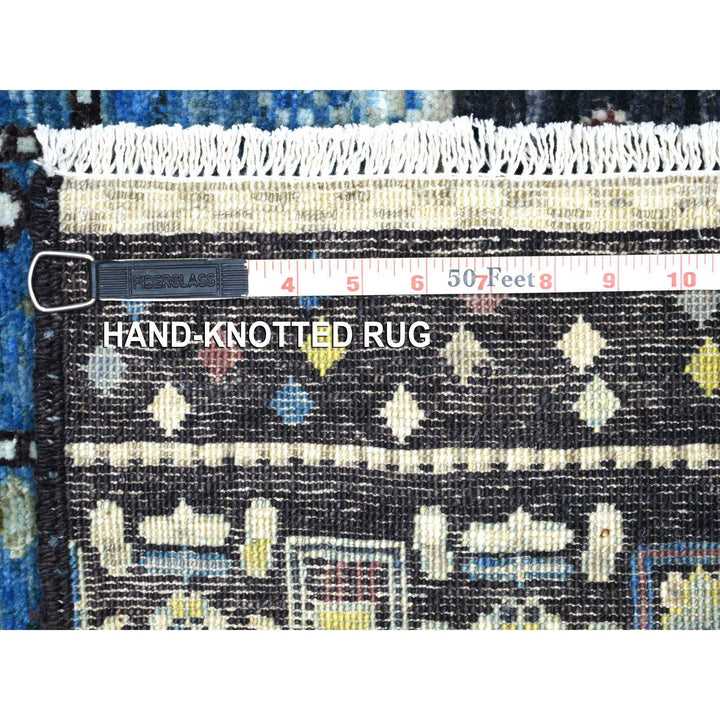 5'10" x 9'1" New Hand Knotted Black Wool Rectangle Oriental Rug - MOA10271144