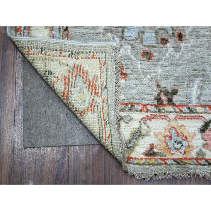 2'6" x 9'7" New Hand Knotted Grey Wool Runner Oriental Rug - MOA10271166