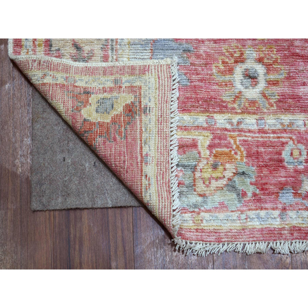 4'0" x 11'10" New Hand Knotted Pink Wool Runner Oriental Rug - MOA10271213