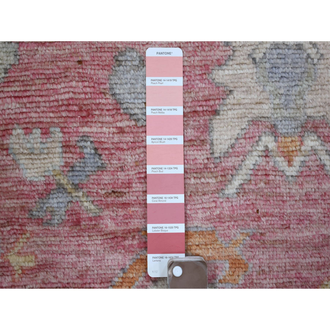 4'0" x 11'10" New Hand Knotted Pink Wool Runner Oriental Rug - MOA10271213