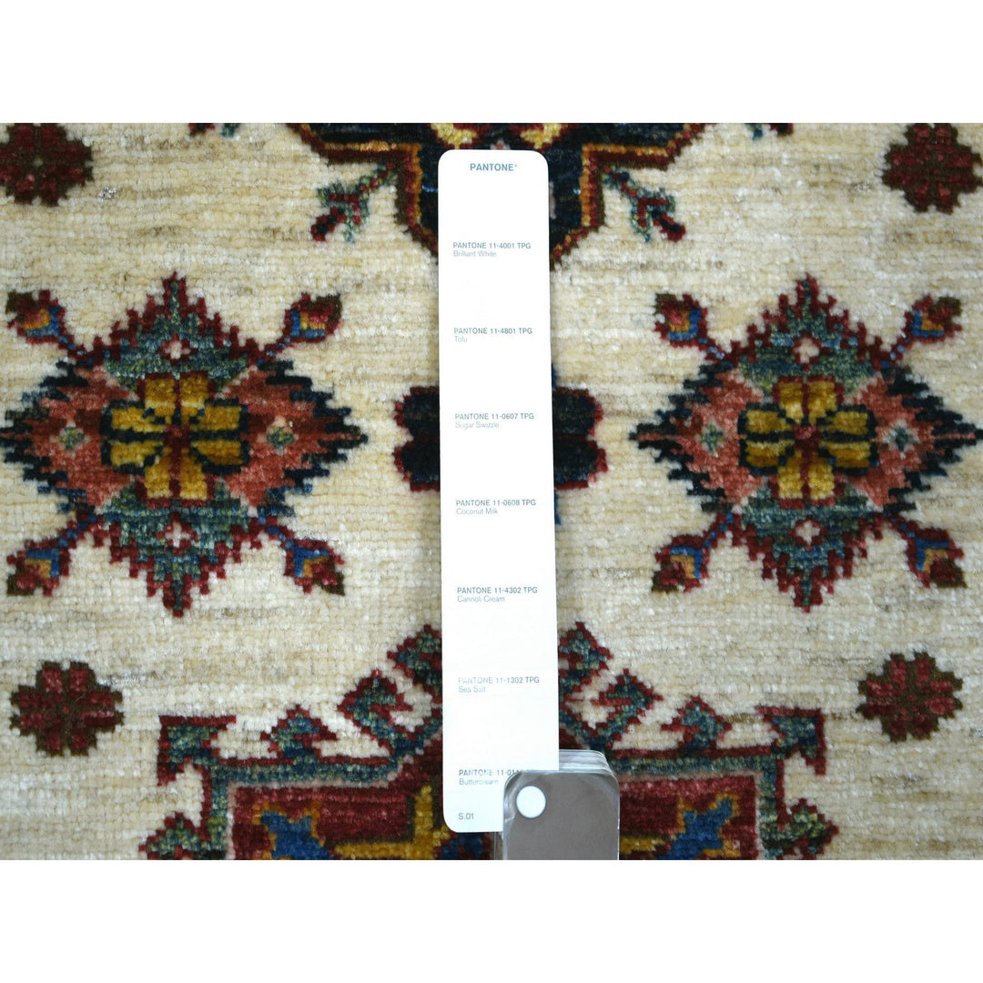 2'9" x 12'7" New Hand Knotted Ivory Wool Runner Oriental Rug - MOA10271219