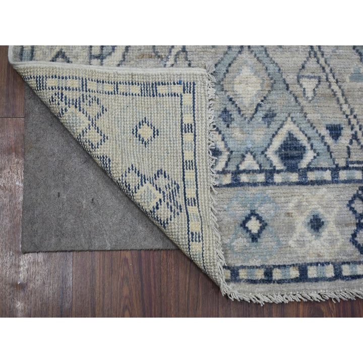 2'9" x 9'4" New Hand Knotted Grey Wool Runner Oriental Rug - MOA10271282