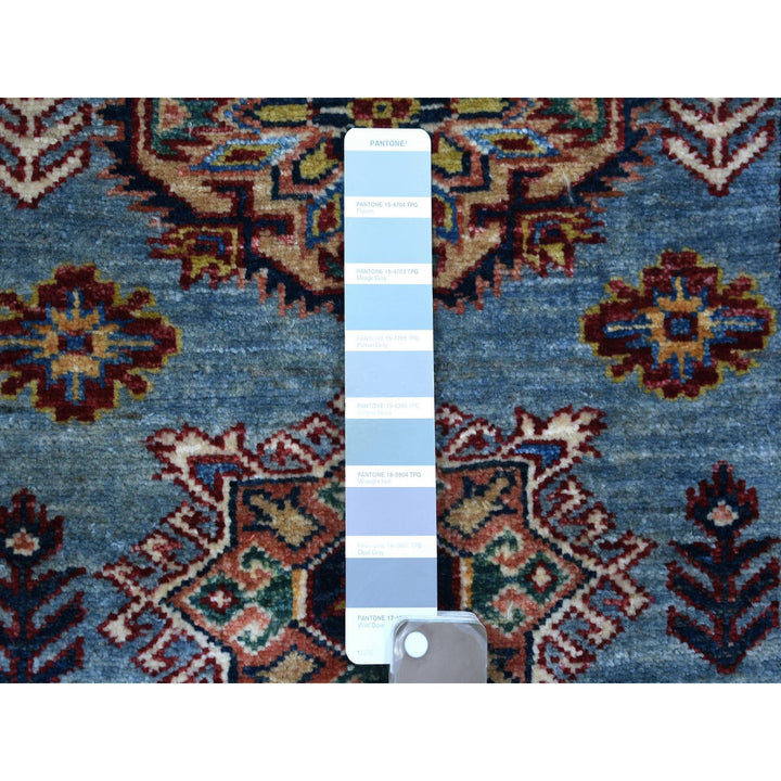 2'7" x 9'10" New Hand Knotted Blue Wool Runner Oriental Rug - MOA10271291