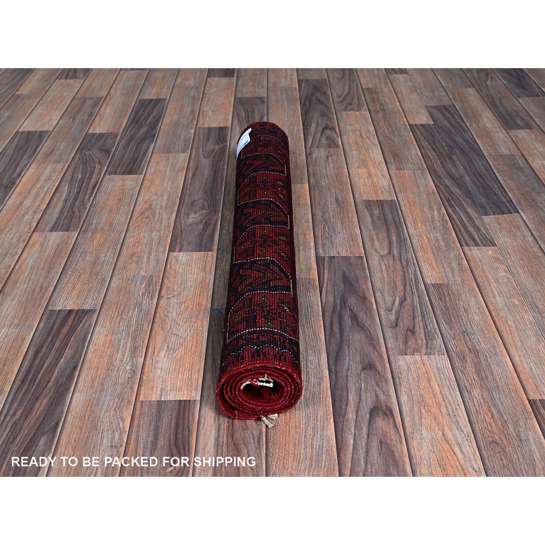 2'7" x 4'5" New Hand Knotted Red Wool Rectangle Oriental Rug - MOA102712