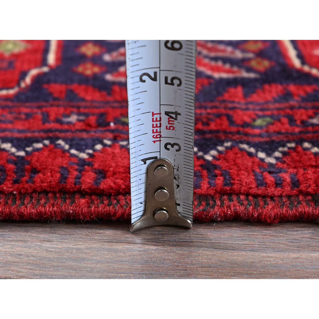 2'7" x 4'5" New Hand Knotted Red Wool Rectangle Oriental Rug - MOA102712