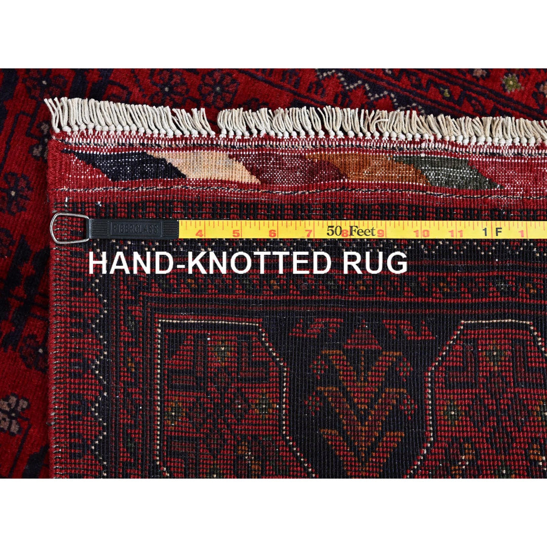 2'7" x 4'5" New Hand Knotted Red Wool Rectangle Oriental Rug - MOA102712