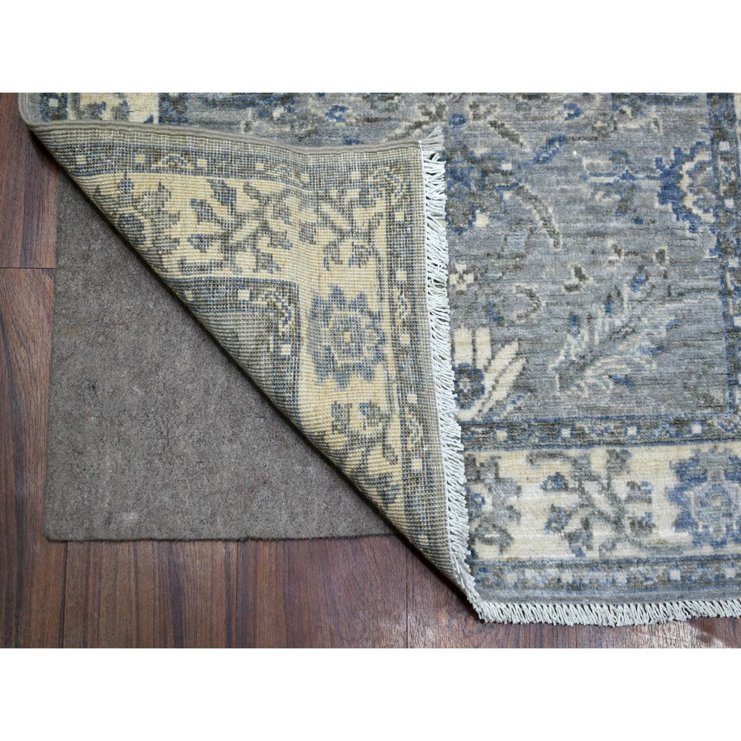 2'7" x 13'1" New Hand Knotted Grey Wool Runner Oriental Rug - MOA10271304