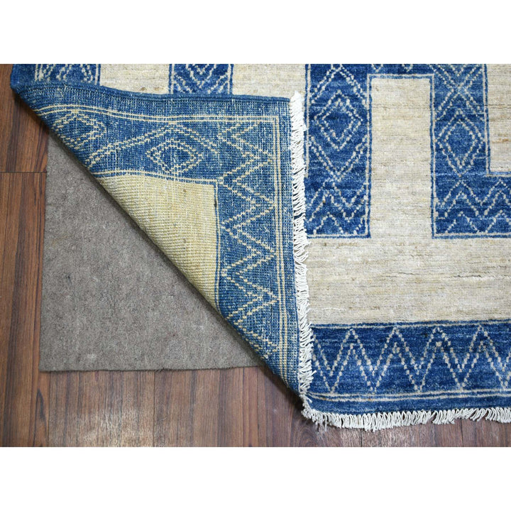 9'2" x 11'9" New Hand Knotted Blue Wool Rectangle Oriental Rug - MOA10271348