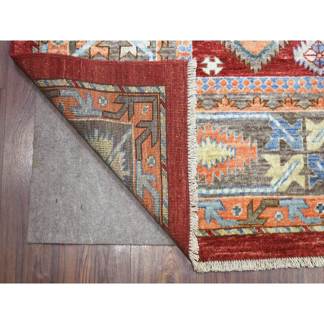 9'0" x 12'0" New Hand Knotted Red Wool Rectangle Oriental Rug - MOA10271364