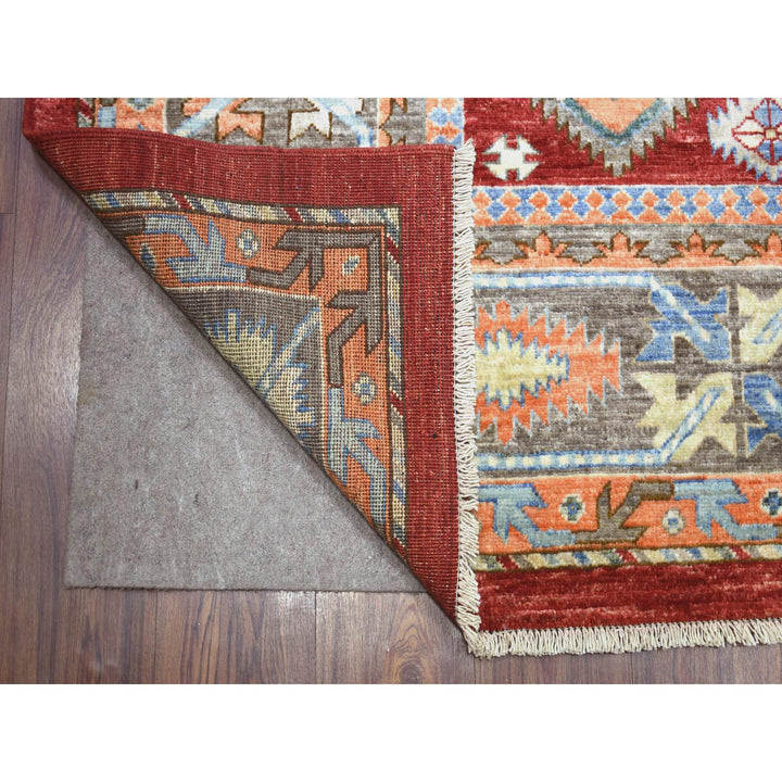 9'0" x 12'0" New Hand Knotted Red Wool Rectangle Oriental Rug - MOA10271364