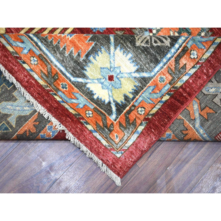 9'0" x 12'0" New Hand Knotted Red Wool Rectangle Oriental Rug - MOA10271364