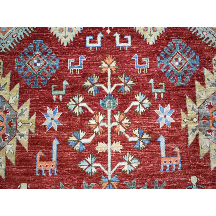 9'0" x 12'0" New Hand Knotted Red Wool Rectangle Oriental Rug - MOA10271364