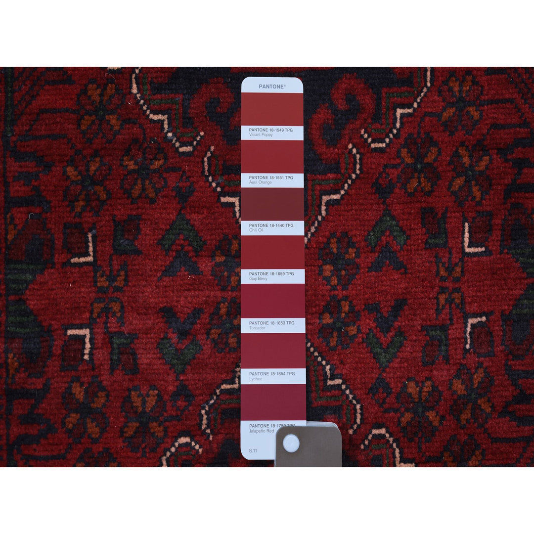 2'7" x 13'0" New Hand Knotted Red Wool Runner Oriental Rug - MOA10271372