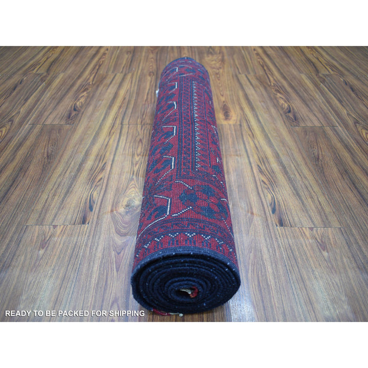 2'7" x 13'0" New Hand Knotted Red Wool Runner Oriental Rug - MOA10271372