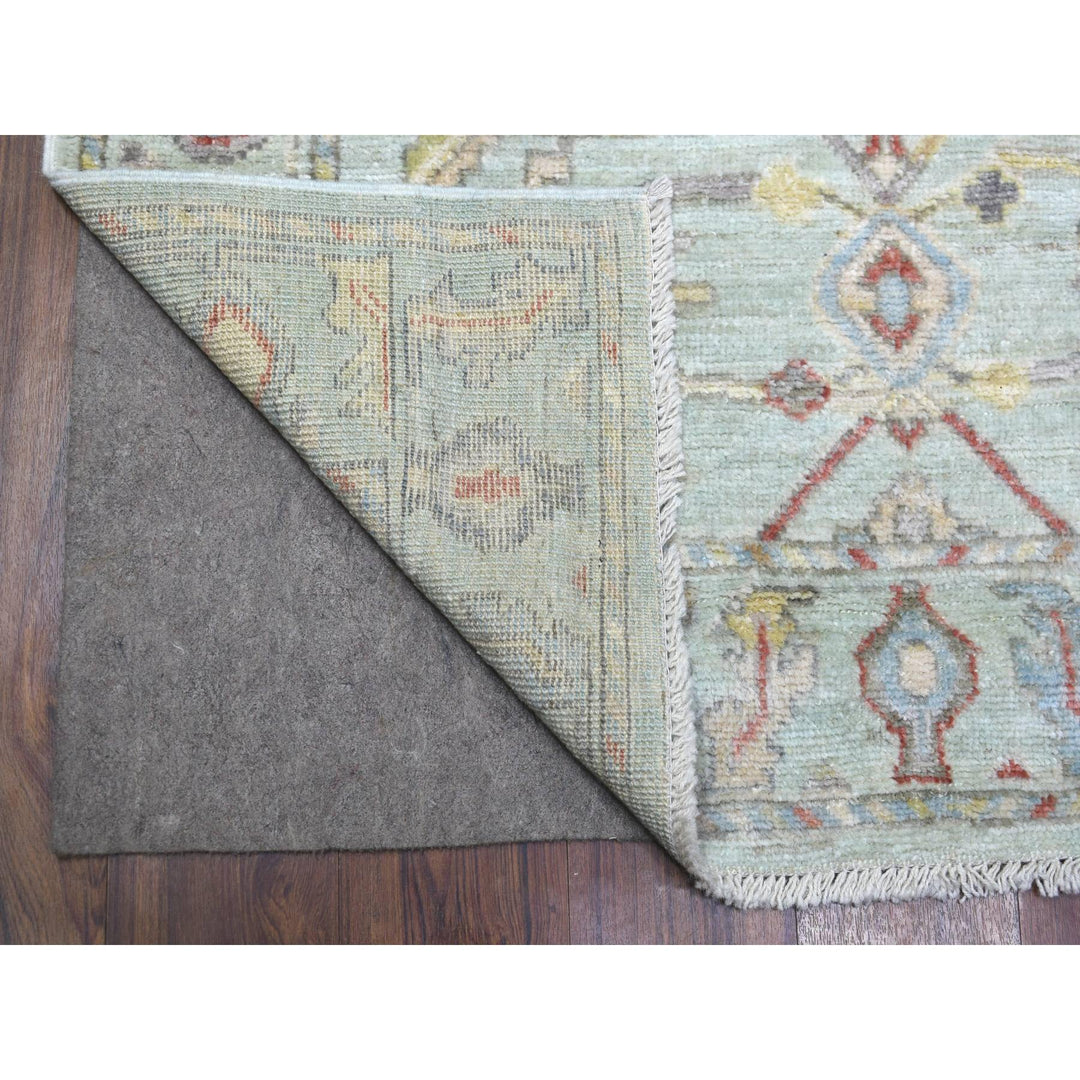 4'0" x 11'10" New Hand Knotted Grey Wool Runner Oriental Rug - MOA10271393