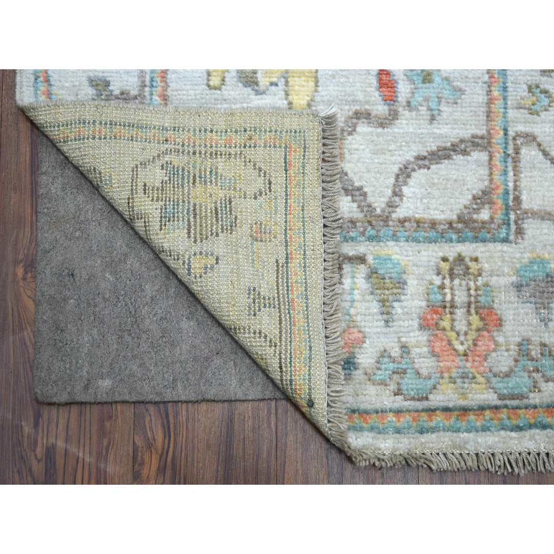 2'6" x 16'1" New Hand Knotted Grey Wool Runner Oriental Rug - MOA10271412