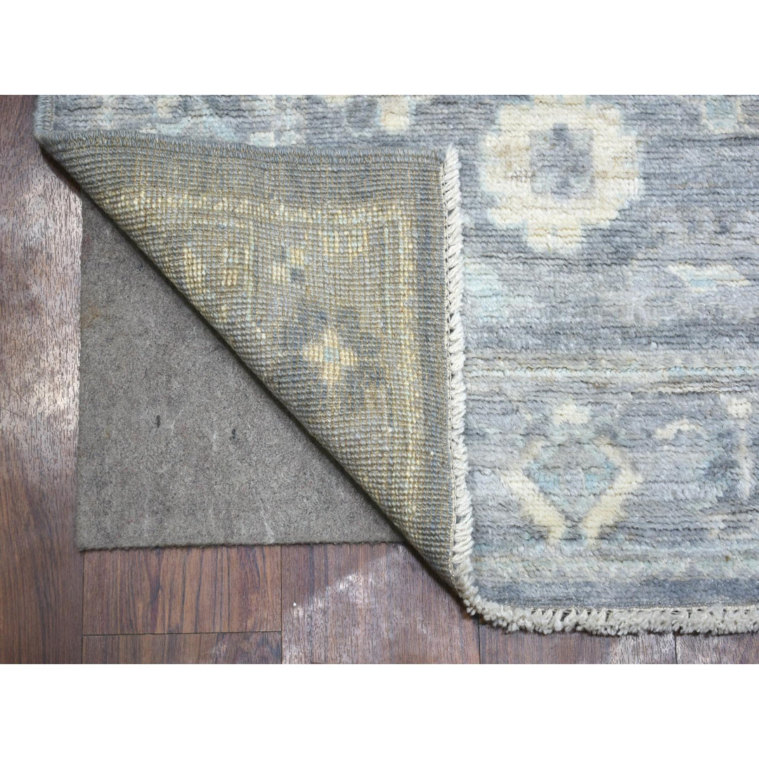 2'8" x 11'7" New Hand Knotted Grey Wool Runner Oriental Rug - MOA10271416