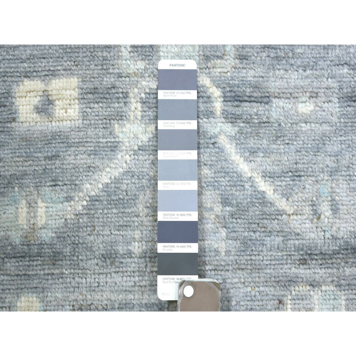 2'8" x 11'7" New Hand Knotted Grey Wool Runner Oriental Rug - MOA10271416