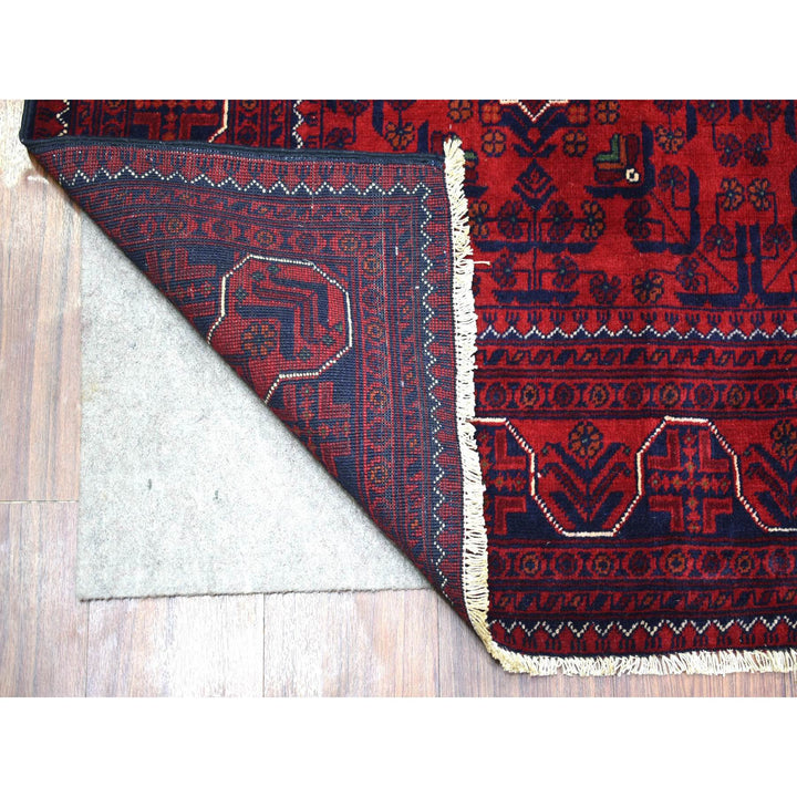 5'5" x 7'8" New Hand Knotted Red Wool Rectangle Oriental Rug - MOA10271450