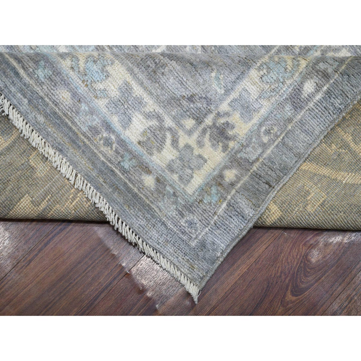 12'0" x 15'2" New Hand Knotted Grey Wool Rectangle Oriental Rug - MOA10271479