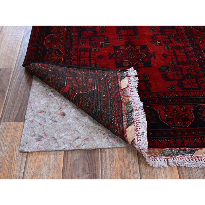 2'7" x 3'9" New Hand Knotted Red Wool Rectangle Oriental Rug - MOA102714