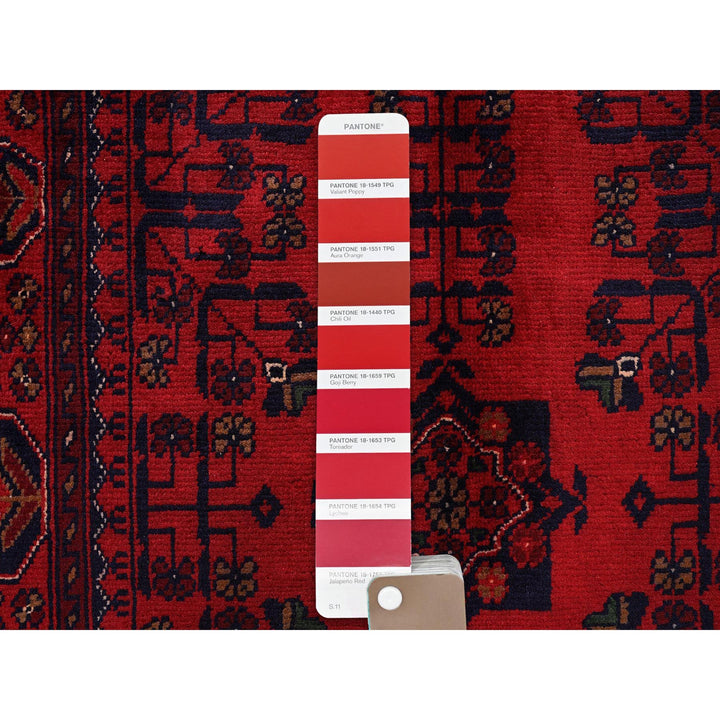 2'7" x 3'9" New Hand Knotted Red Wool Rectangle Oriental Rug - MOA102714