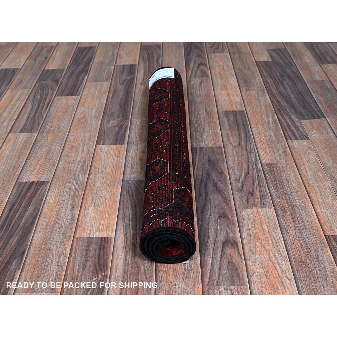 2'7" x 3'9" New Hand Knotted Red Wool Rectangle Oriental Rug - MOA102714