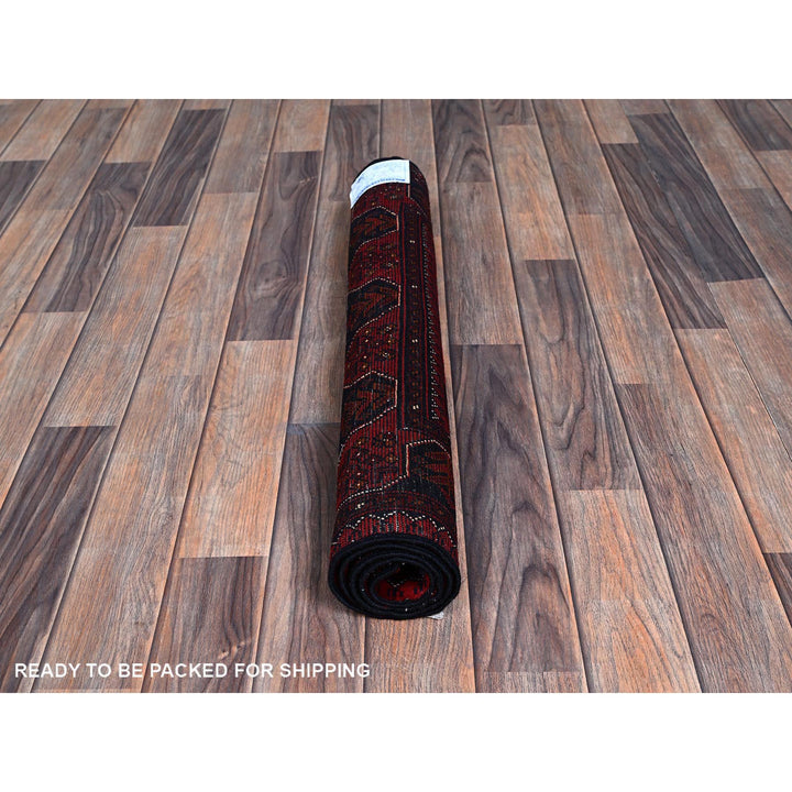2'7" x 3'9" New Hand Knotted Red Wool Rectangle Oriental Rug - MOA102714