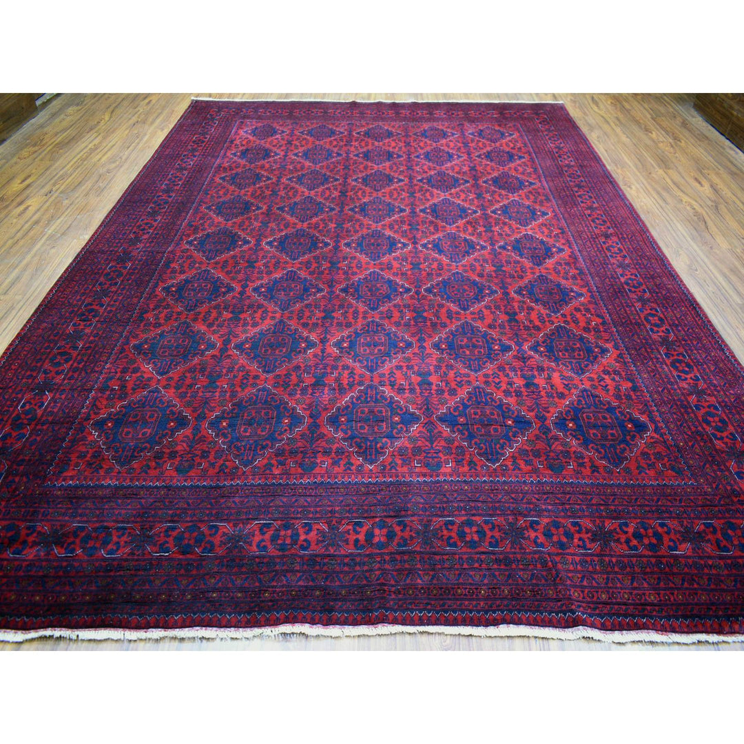 9'7" x 12'9" New Hand Knotted Red Wool Rectangle Oriental Rug - MOA10271539