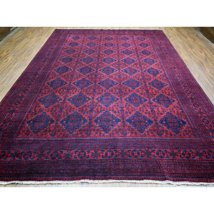 9'7" x 12'9" New Hand Knotted Red Wool Rectangle Oriental Rug - MOA10271539