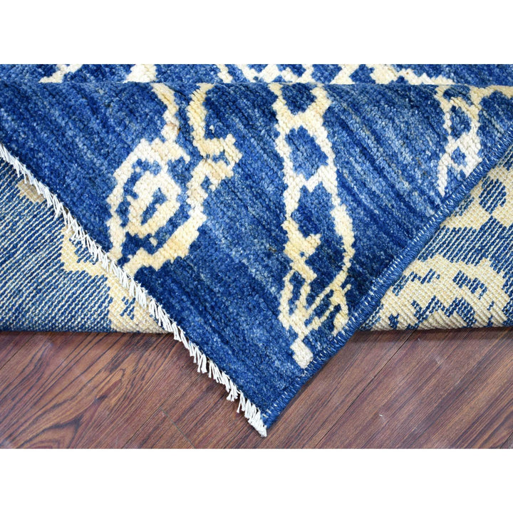 8'0" x 9'6" New Hand Knotted Blue Wool Rectangle Oriental Rug - MOA10271543