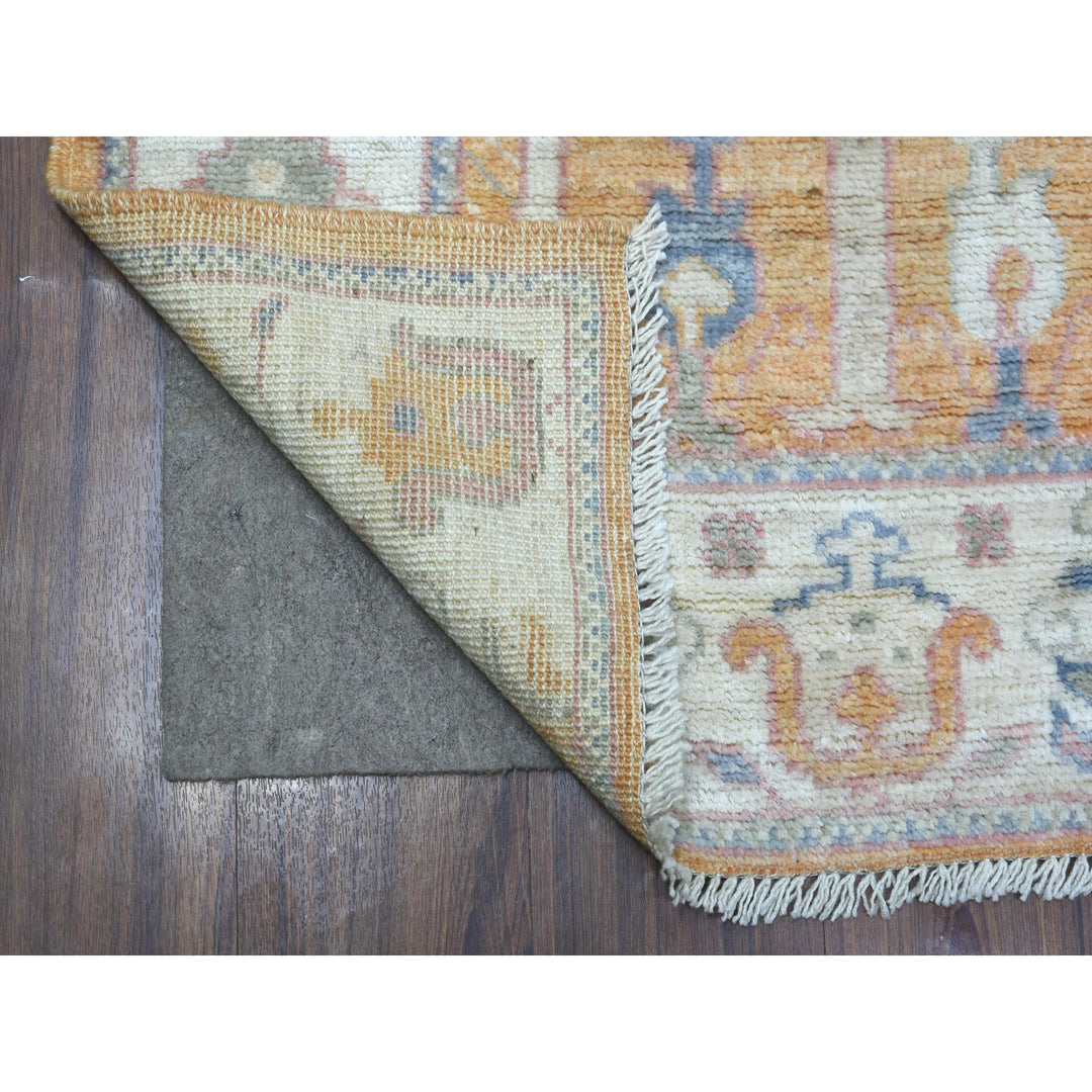 2'9" x 9'10" New Hand Knotted Orange Wool Runner Oriental Rug - MOA10271559