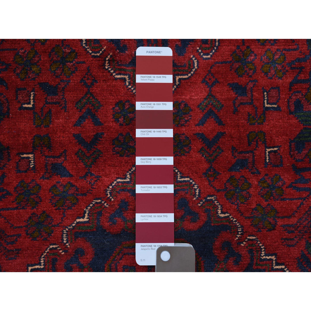 2'9" x 12'5" New Hand Knotted Red Wool Runner Oriental Rug - MOA10271568