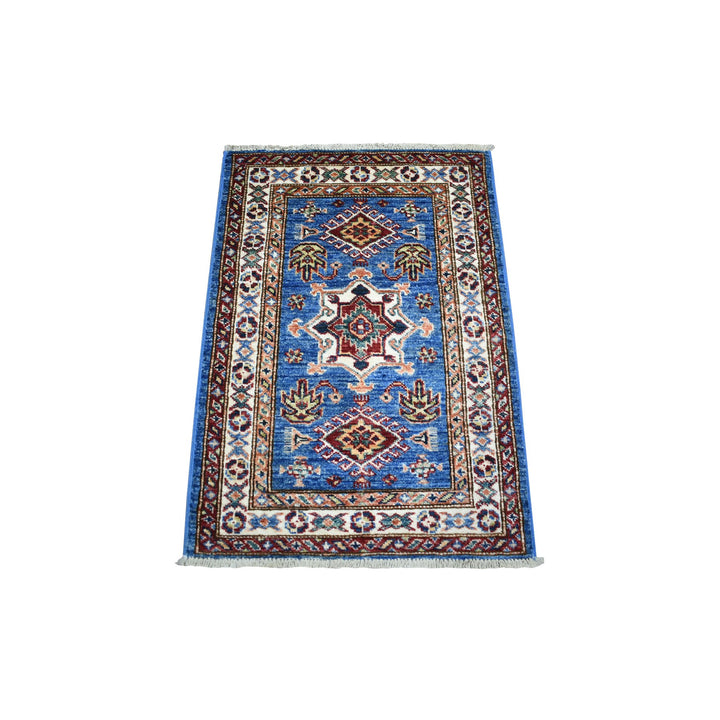 2'0" x 3'0" New Hand Knotted Blue Cotton Rectangle Oriental Rug - MOA10271573