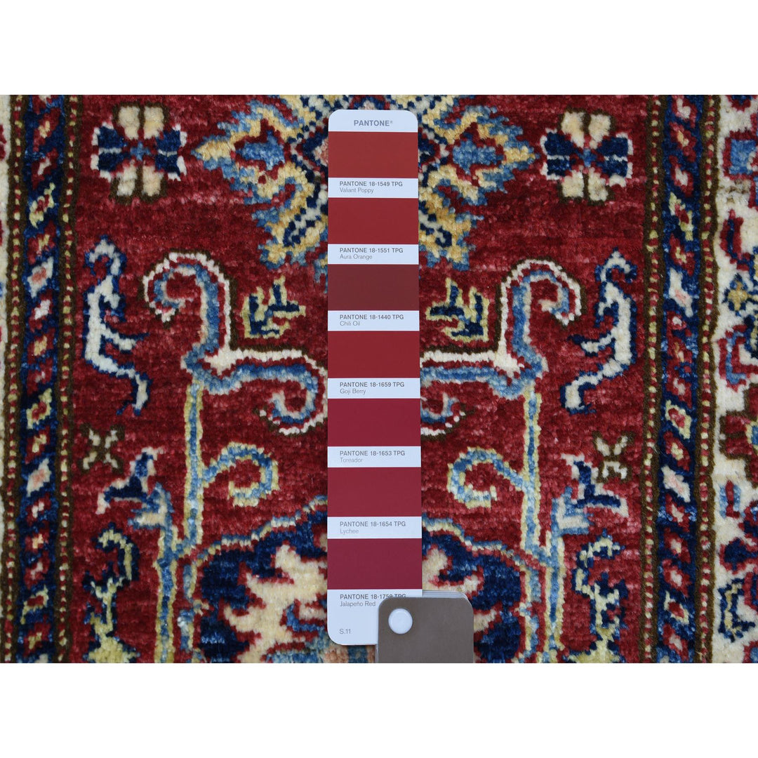 1'10" x 2'10" New Hand Knotted Red Cotton Rectangle Oriental Rug - MOA10271594