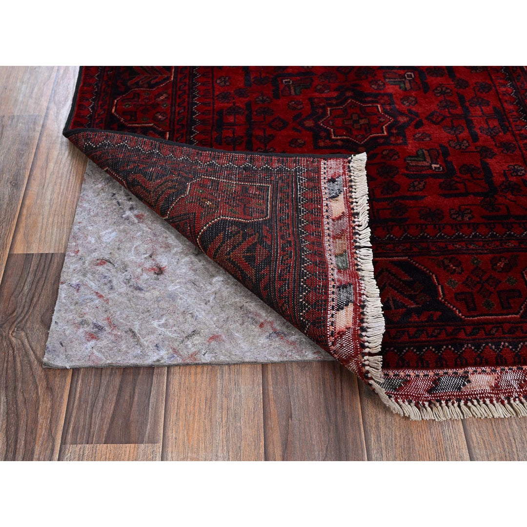 2'7" x 3'10" New Hand Knotted Red Wool Rectangle Oriental Rug - MOA102715