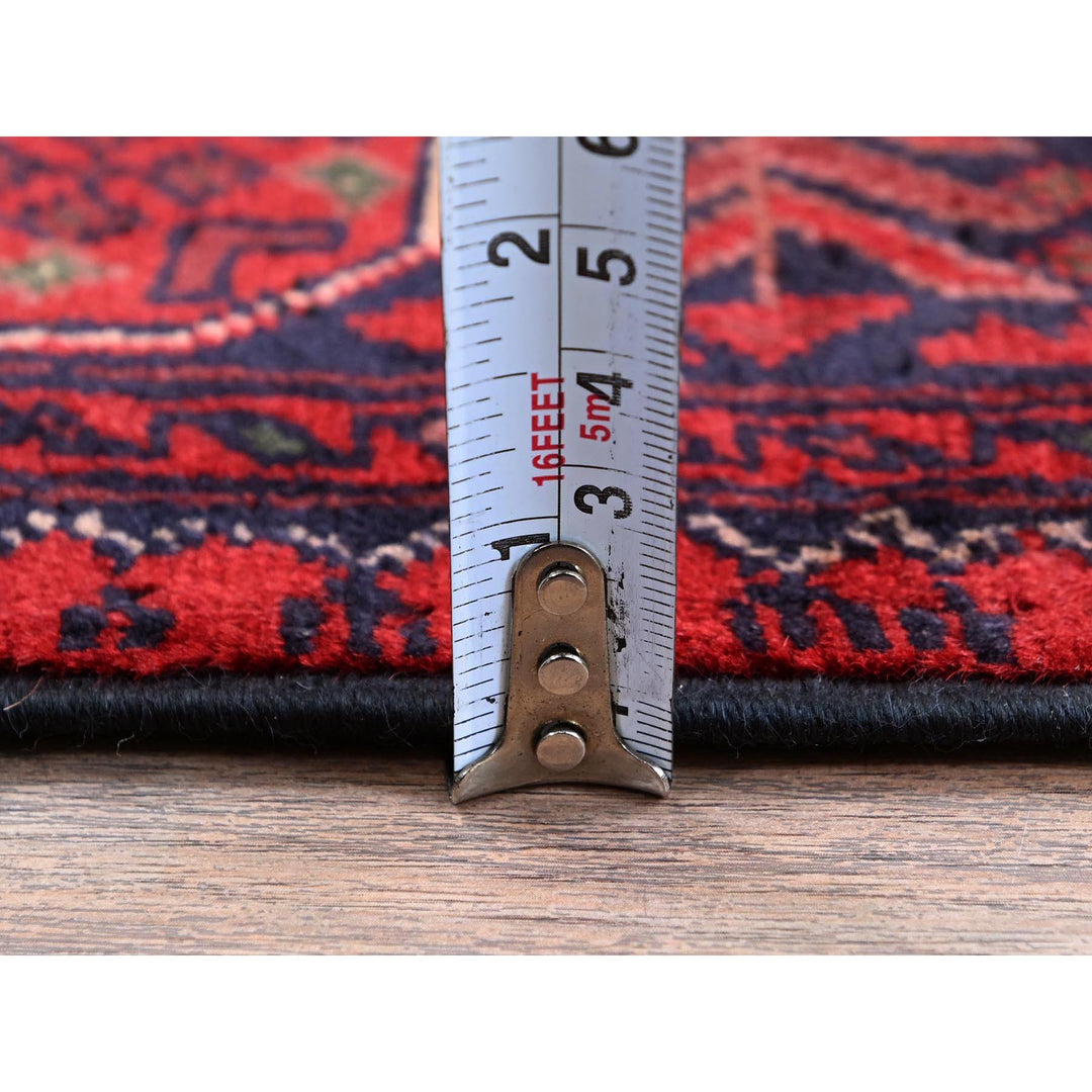 2'7" x 3'10" New Hand Knotted Red Wool Rectangle Oriental Rug - MOA102715