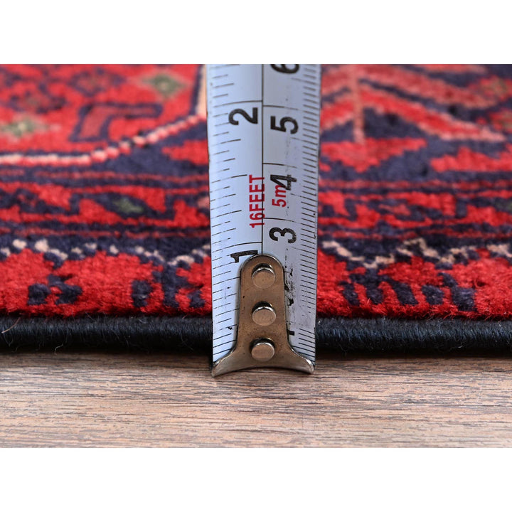 2'7" x 3'10" New Hand Knotted Red Wool Rectangle Oriental Rug - MOA102715