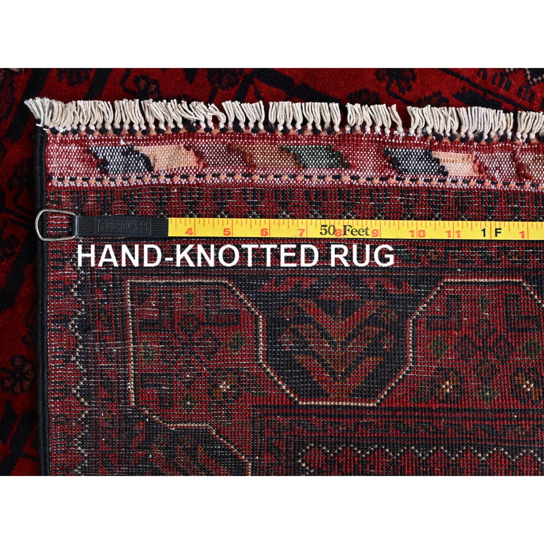 2'7" x 3'10" New Hand Knotted Red Wool Rectangle Oriental Rug - MOA102715