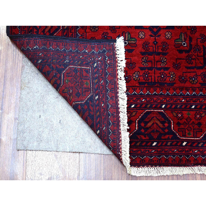 2'10" x 9'9" New Hand Knotted Red Wool Runner Oriental Rug - MOA10271698