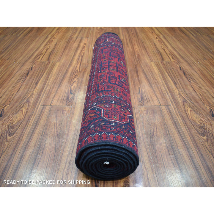 2'10" x 9'9" New Hand Knotted Red Wool Runner Oriental Rug - MOA10271698