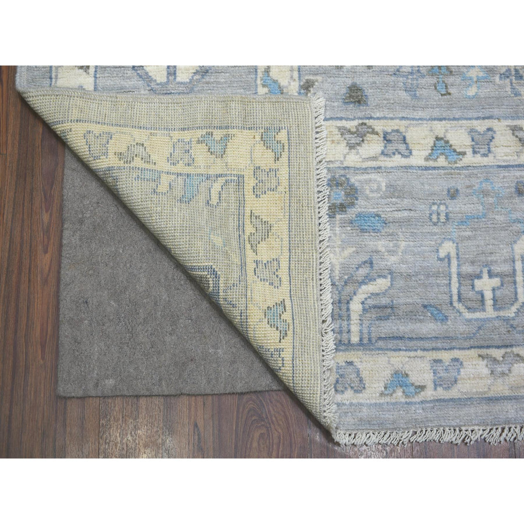 8'2" x 9'10" New Hand Knotted Grey Wool Rectangle Oriental Rug - MOA10271708