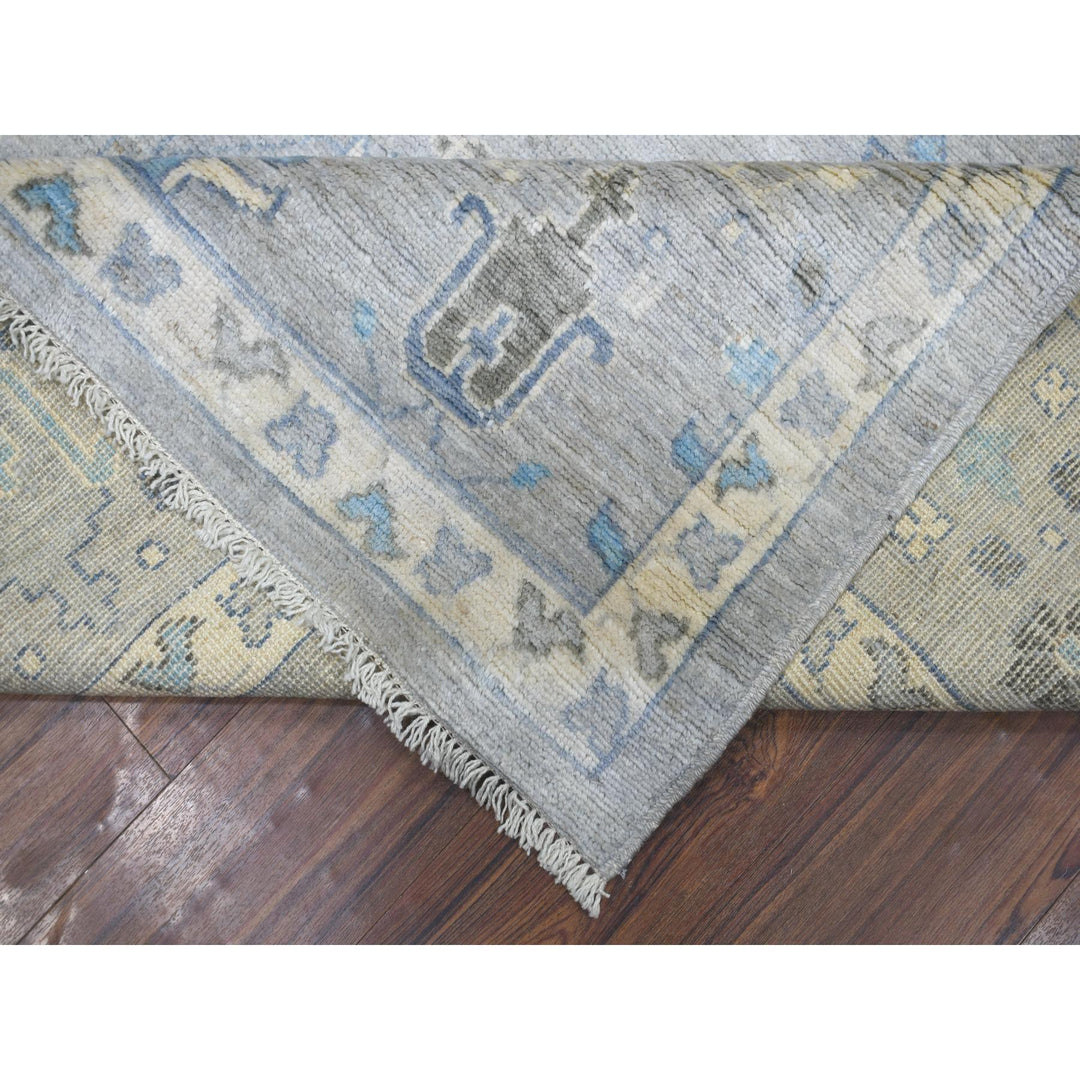 8'2" x 9'10" New Hand Knotted Grey Wool Rectangle Oriental Rug - MOA10271708