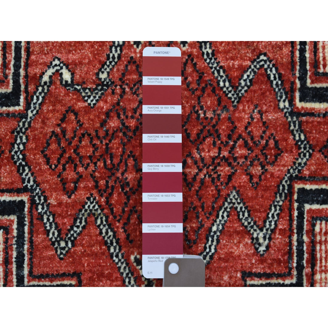 5'10" x 8'10" New Hand Knotted Red Wool Rectangle Oriental Rug - MOA10271729