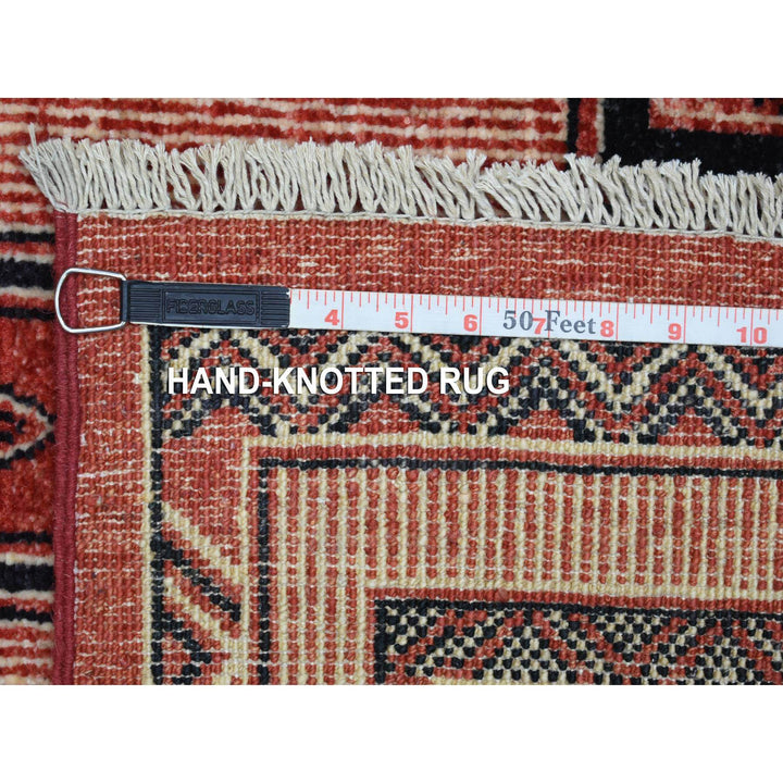 5'10" x 8'10" New Hand Knotted Red Wool Rectangle Oriental Rug - MOA10271729